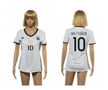 Women's Germany #10 Matthaus White Home Soccer Country Jersey