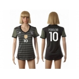 Women's Germany #10 Podolski Away Soccer Country Jersey2