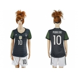 Women's Germany #10 Podolski Away Soccer Country Jersey