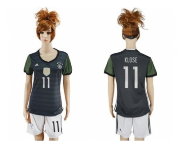 Women's Germany #11 Klose Away Soccer Country Jersey