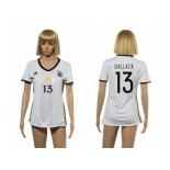 Women's Germany #13 Ballack White Home Soccer Country Jersey