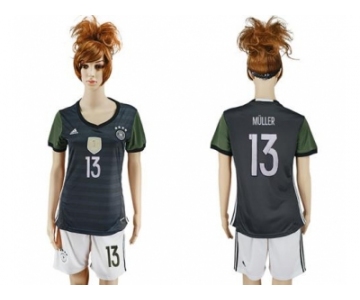 Women's Germany #13 Muller Away Soccer Country Jersey