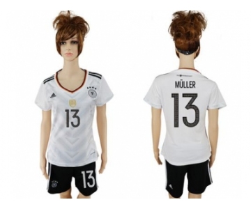 Women's Germany #13 Muller White Home Soccer Country Jersey1