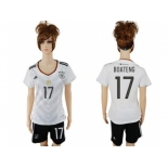 Women's Germany #17 Boateng White Home Soccer Country Jersey