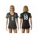 Women's Germany #18 Kroos Away Soccer Country Jersey2