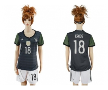 Women's Germany #18 Kroos Away Soccer Country Jersey