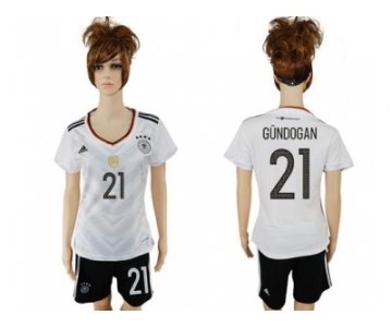 Women's Germany #21 Gundogan White Home Soccer Country Jersey