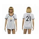 Women's Germany #21 Lahm White Home Soccer Country Jersey