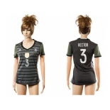 Women's Germany #3 Hector Away Soccer Country Jersey1