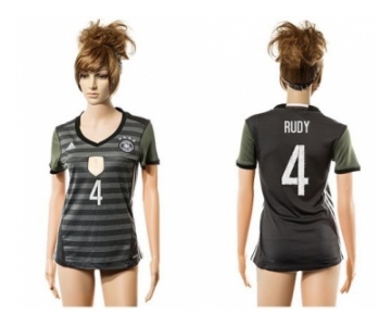 Women's Germany #4 Rudy Away Soccer Country Jersey