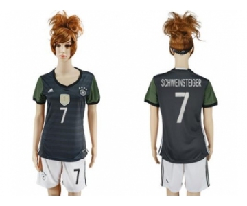 Women's Germany #7 Schweinsteiger Away Soccer Country Jersey