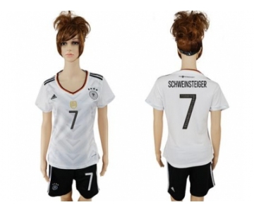 Women's Germany #7 Schweinsteiger White Home Soccer Country Jersey