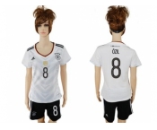 Women's Germany #8 Ozil White Home Soccer Country Jersey