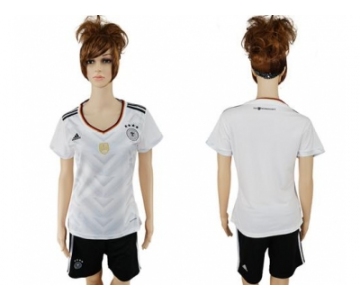 Women's Germany Blank White Home Soccer Country Jersey