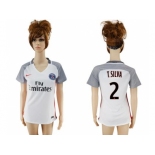 Women's Paris Saint-Germain #2 T.Silva Sec Away Soccer Club Jersey