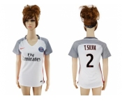 Women's Paris Saint-Germain #2 T.Silva Sec Away Soccer Club Jersey