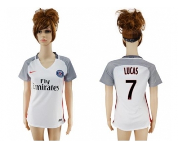 Women's Paris Saint-Germain #7 Lucas Sec Away Soccer Club Jersey