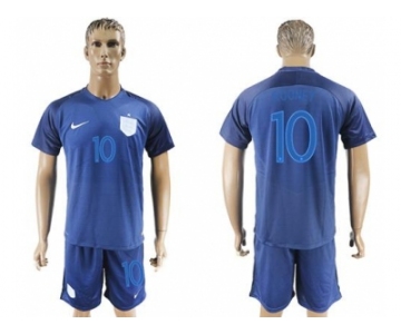 England #10 Rooney Away Soccer Country Jersey