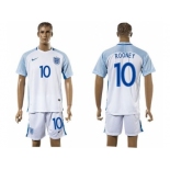 England #10 Rooney Home Soccer Country Jersey