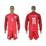 England #11 Lallana Away Long Sleeves Soccer Country Jersey