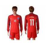 England #11 Sterling Away Long Sleeves Soccer Country Jersey