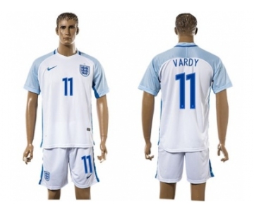 England #11 Vardy Home Soccer Country Jersey