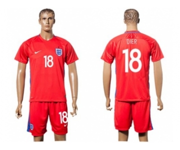 England #18 Dier Away Soccer Country Jersey