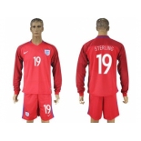 England #19 Sterling Away Long Sleeves Soccer Country Jersey