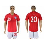 England #20 Alli Away Soccer Country Jersey