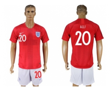 England #20 Alli Away Soccer Country Jersey