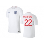 England #22 Rashford Home Thai Version Soccer Country Jersey