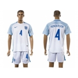 England #4 Henderson Home Soccer Country Jersey