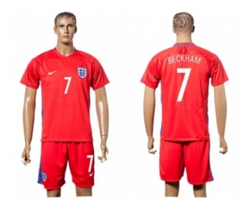 England #7 Beckham Away Soccer Country Jersey1