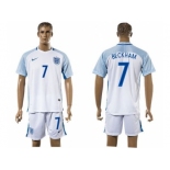 England #7 Beckham Home Soccer Country Jersey