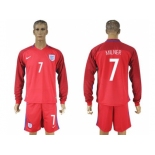 England #7 Milner Away Long Sleeves Soccer Country Jersey