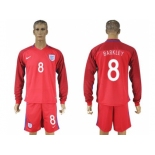 England #8 Barkley Away Long Sleeves Soccer Country Jersey