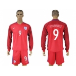 England #9 Sturridge Away Long Sleeves Soccer Country Jersey