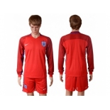 England Blank Away Long Sleeves Soccer Country Jersey