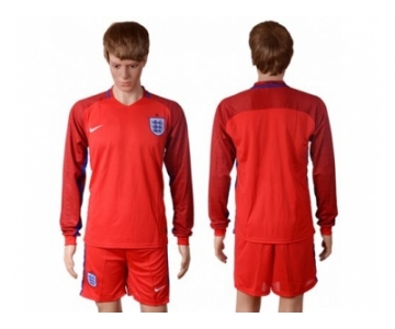 England Blank Away Long Sleeves Soccer Country Jersey