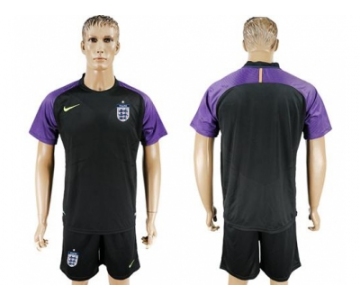 England Blank Black Goalkeeper Soccer Country Jersey