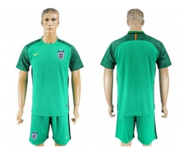 England Blank Green Goalkeeper Soccer Country Jersey