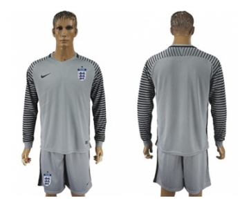 England Blank Grey Goalkeeper Long Sleeves Soccer Country Jersey