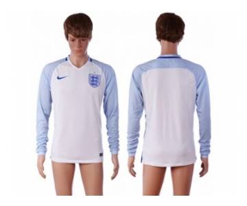 England Blank Home Long Sleeves Soccer Country Jersey