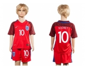 England #10 Rooney Away Kid Soccer Country Jersey