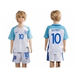 England #10 Rooney Home Kid Soccer Country Jersey