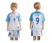 England #9 Kane Home Kid Soccer Country Jersey