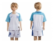 England Blank Home Kid Soccer Country Jersey