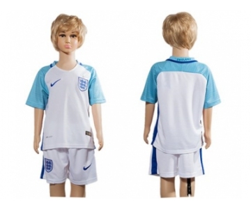 England Blank Home Kid Soccer Country Jersey