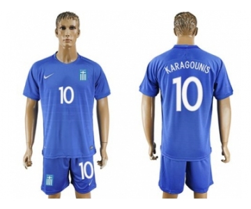 Greece #10 Karagounis Away Soccer Country Jersey