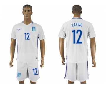 Greece #12 Kapino Home Soccer Country Jersey